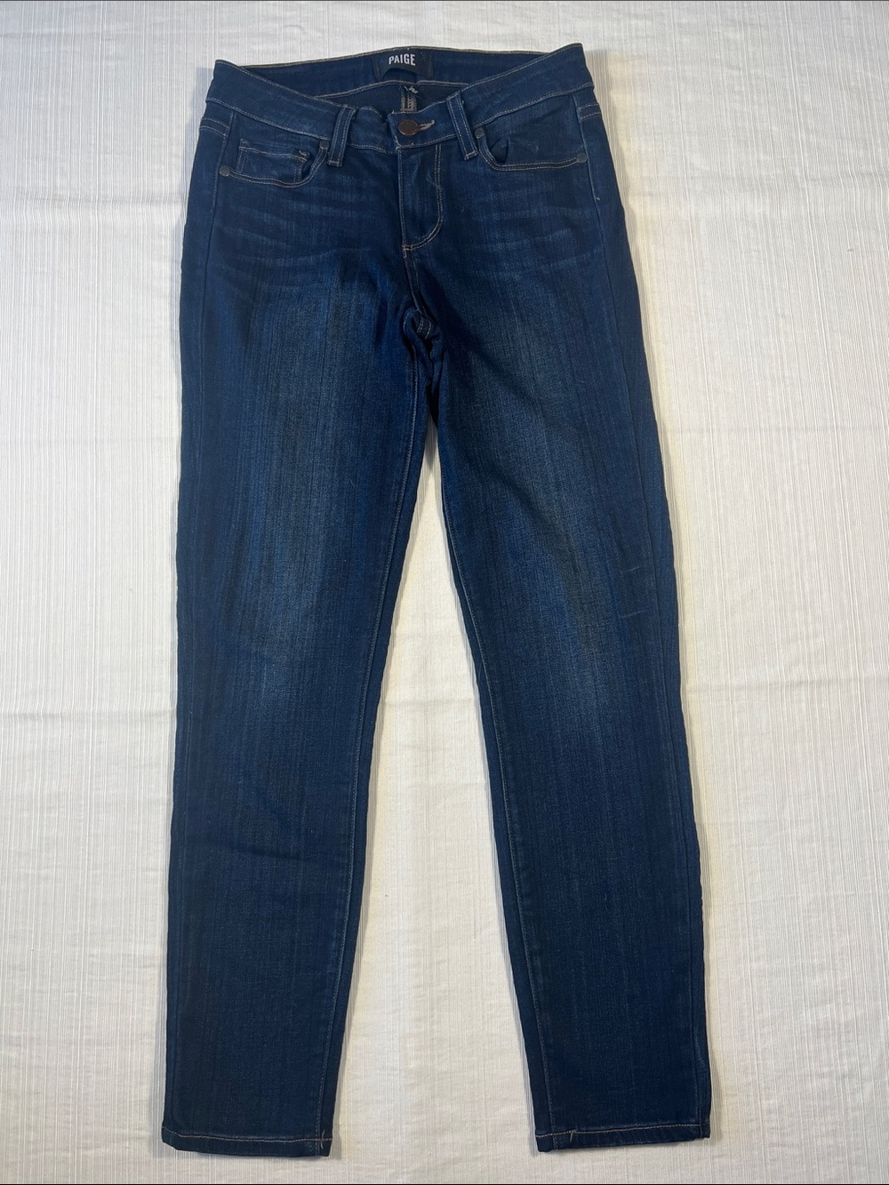 PAIGE Verdugo Crop Dark Blue Skinny Jeans